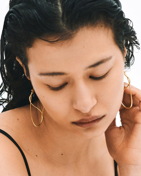 Equilibrium Earrings Gold | Minimal Gold Drop Earrings | Bar