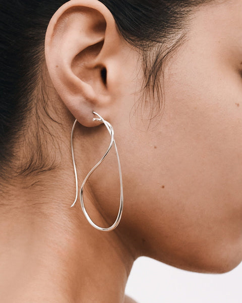 Equilibrium Earrings Silver | Sculptural Silver Earrings | Bar