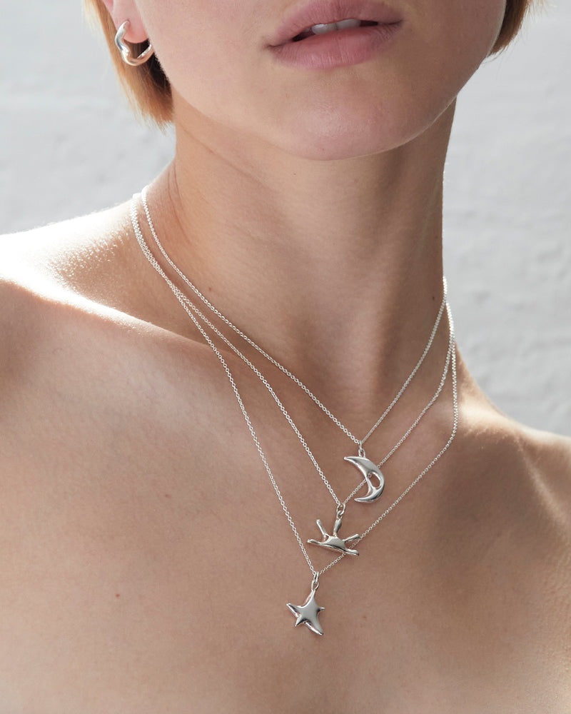 Solid Silver Abstract Necklace collection