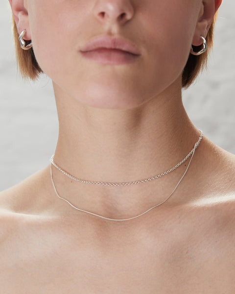 Silver bar choker necklace sales