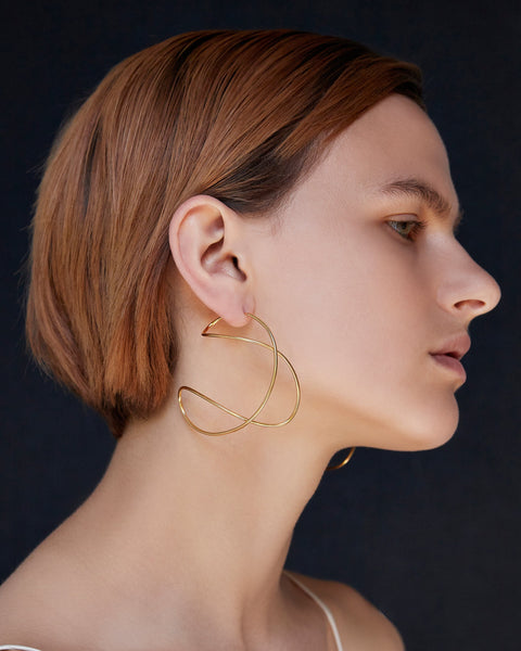 Enfold Earrings | Gold Plated | BAR Jewellery