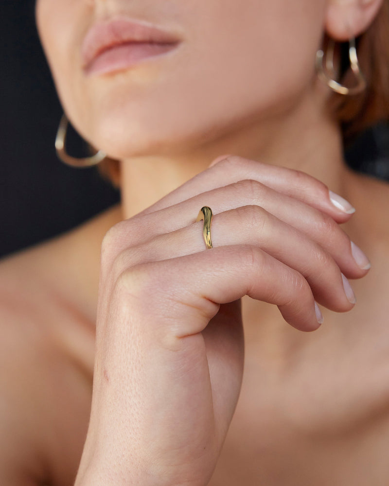 Large Wave Ring | Gold Plated