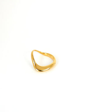 BAR Jewellery Sustainable Large Wave Ring In Gold