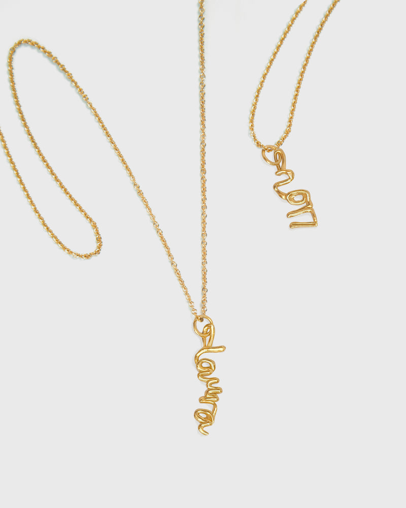 Script Necklace | Gold Plated