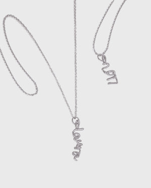 Script Necklace | Silver