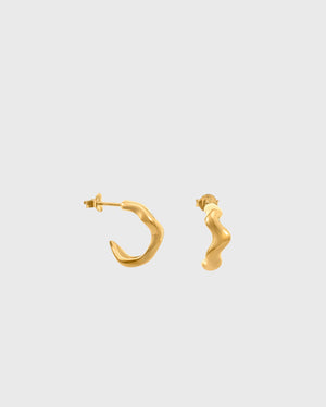 Small Scribble Earrings | Gold Plated