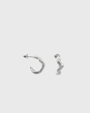 Small Scribble Earrings | Silver