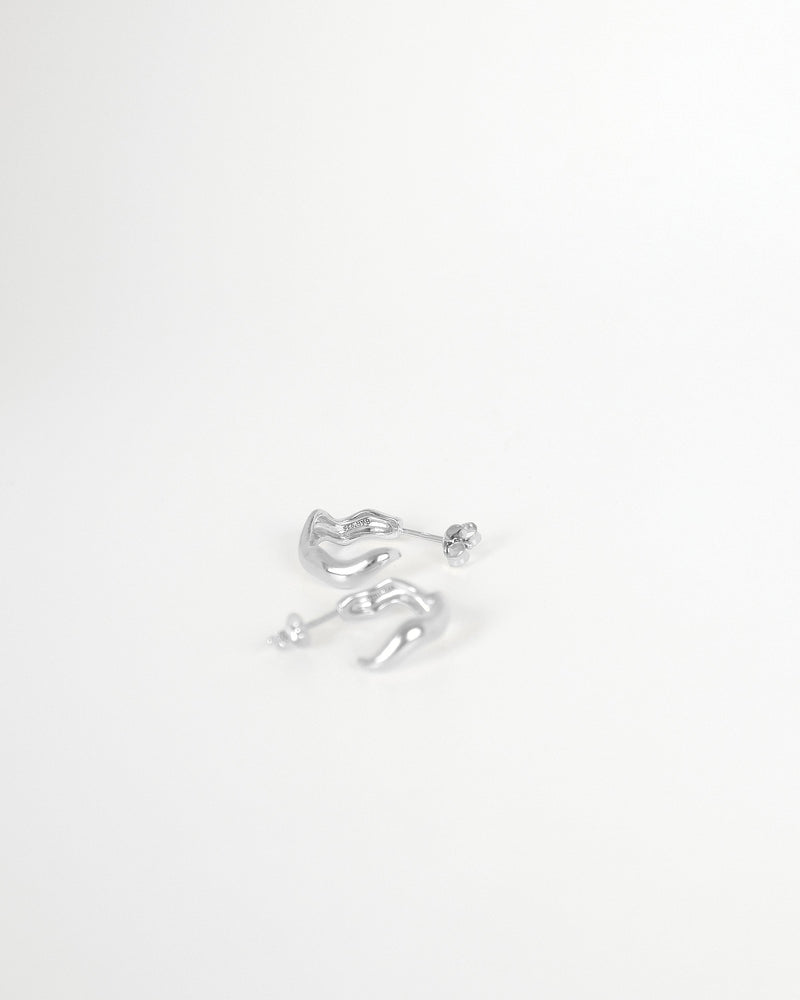Small Scribble Earrings | Silver