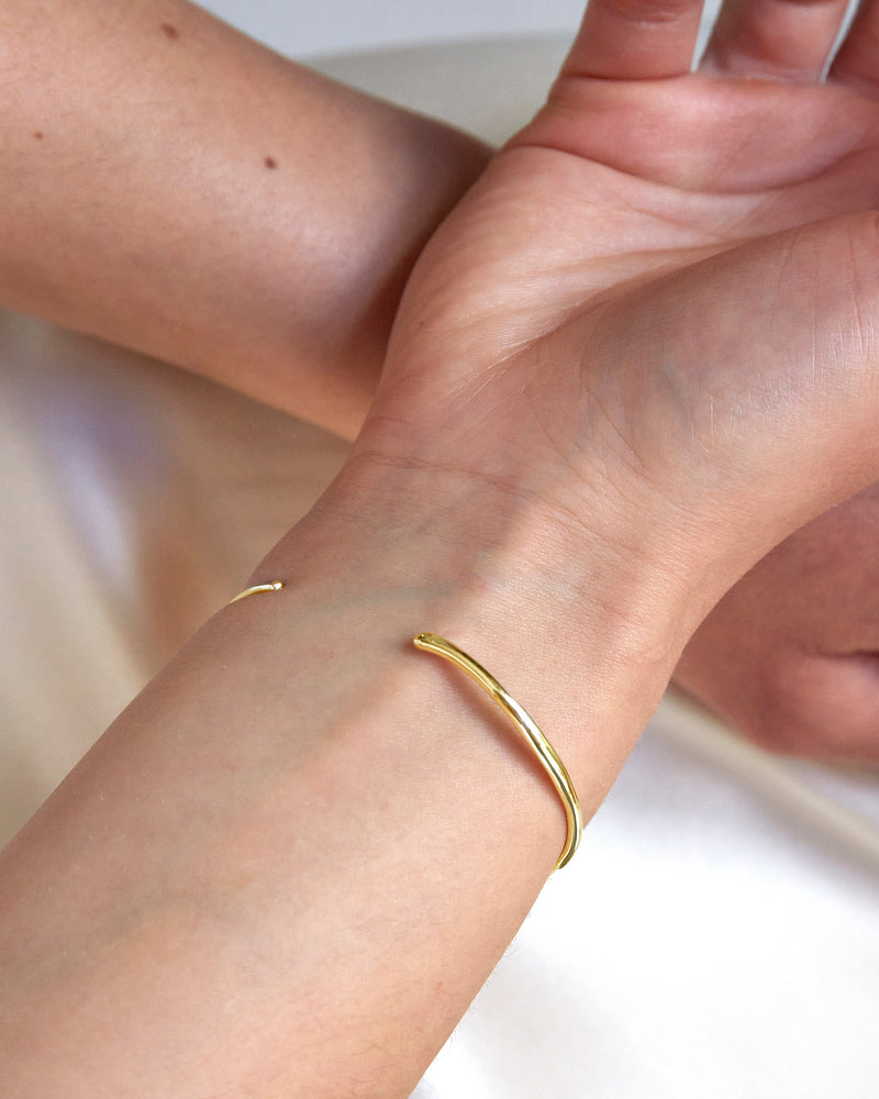 BAR Jewellery Sustainable Wide Ripple Bracelet In Gold