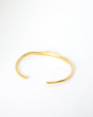 BAR Jewellery Sustainable Wide Ripple Bracelet In Gold, Back View