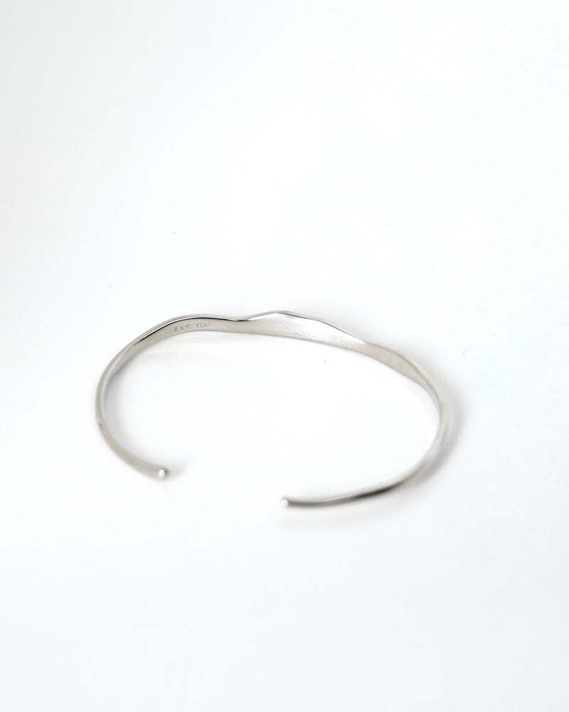 BAR Jewellery Sustainable Wide Ripple Bracelet In Silver, Back View