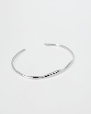 BAR Jewellery Sustainable Wide Ripple Bracelet In Silver