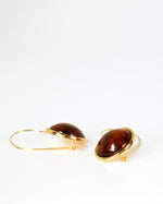 BAR Jewellery Sustainable Arp Earrings In Gold With Mahogany Resin