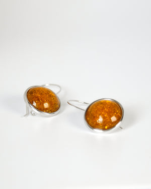 BAR Jewellery Sustainable Arp Earrings In Recycled Sterling Silver With Burnt Orange Resin