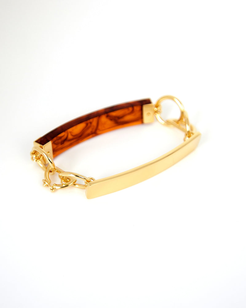 BAR Jewellery Sustainable Barette Bracelet With Clasp Opening, Gold And Coloured Resin