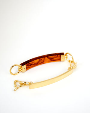 BAR Jewellery Sustainable Barette Bracelet With Clasp Opening, Gold And Coloured Resin