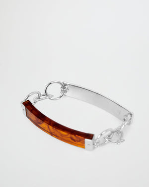 BAR Jewellery Sustainable Barette Bracelet With Clasp Opening, Silver And Coloured Resin