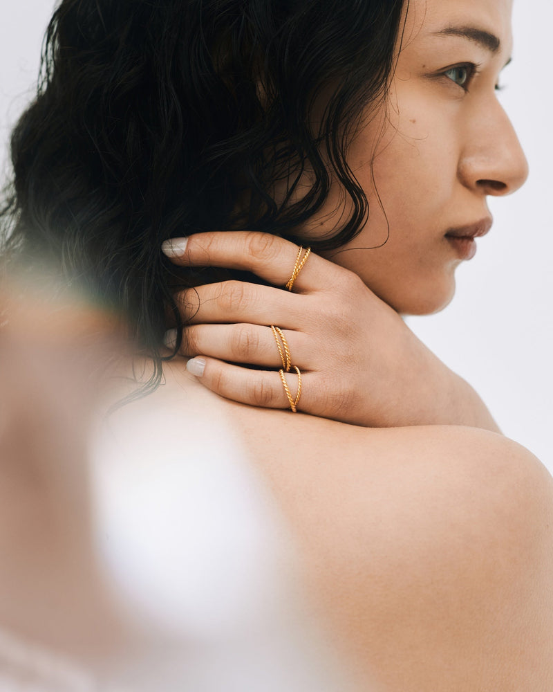 Twisted Double Ring | Gold Plated