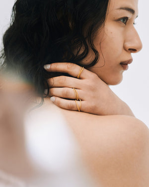 Twisted Double Ring | Gold Plated