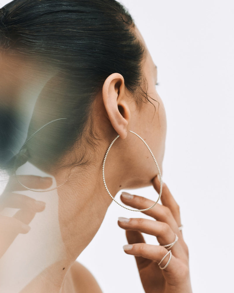 Twisted Silhouette Earrings | Silver
