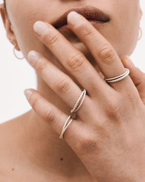 Twisted Double Ring | Silver