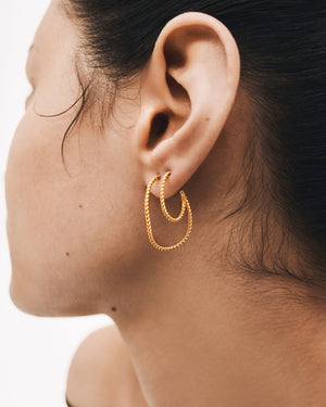 Twisted Small Hoop Earrings | Gold Plated