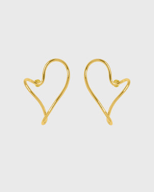 Dancing Heart Earrings | Gold plated