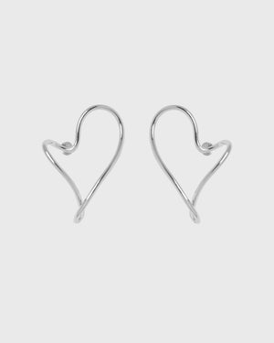 Dancing Heart Earrings | Silver