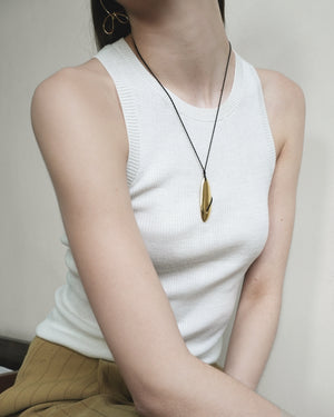 Poise Necklace + Black Cord | Gold Plated