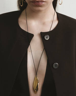 Poise Necklace + Black Cord | Gold Plated