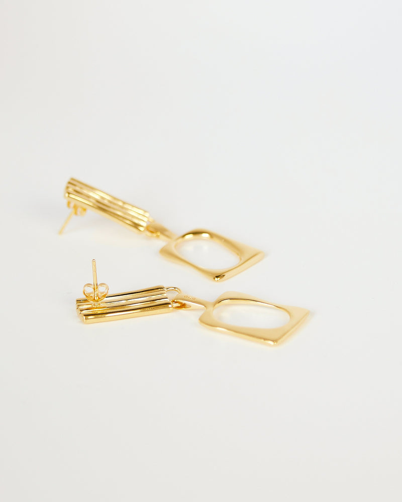 BAR Jewellery Sustainable Duet Earrings In Gold Drop Style