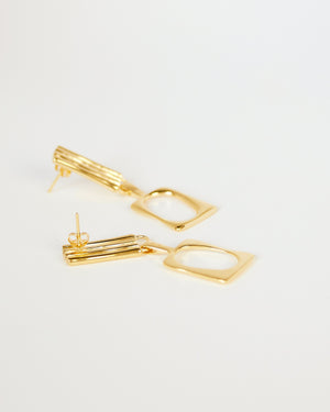 BAR Jewellery Sustainable Duet Earrings In Gold Drop Style