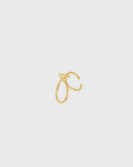 Sustainable and ethical unusual, lightweight gold plated silver ear cuff, no piercing needed, by London Independent Jewelry brand  Bar Jewellery. 