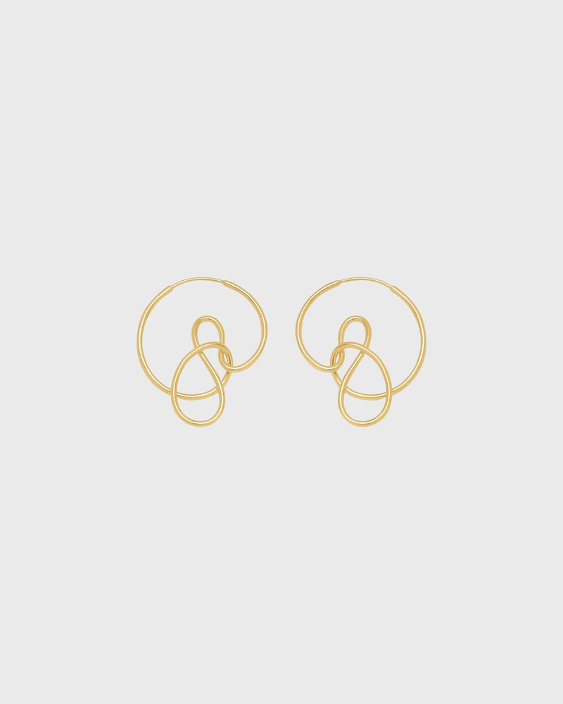 Sustainable and ethical unusual, lightweight gold plated silver hoop earrings by London Independent Jewelry brand  Bar Jewellery. 