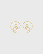 Sustainable and ethical unusual, lightweight gold plated silver hoop earrings by London Independent Jewelry brand  Bar Jewellery. 