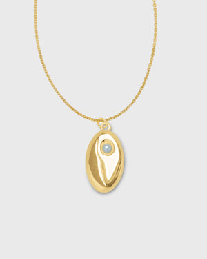 Nudge Necklace with Freshwater Pearl | Gold Plated