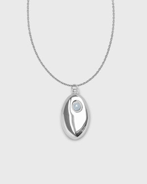 Nudge Necklace with Freshwater Pearl | Silver