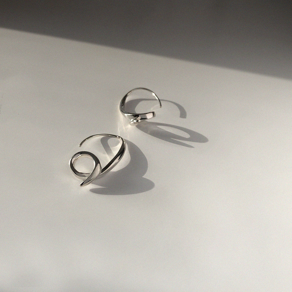 BAR Jewellery Sustainable Phi Earrings In Silver Drop Style