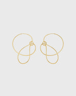 Sustainable and ethical unusual, lightweight gold plated silver hoop earrings by London Independent Jewelry brand  Bar Jewellery. 