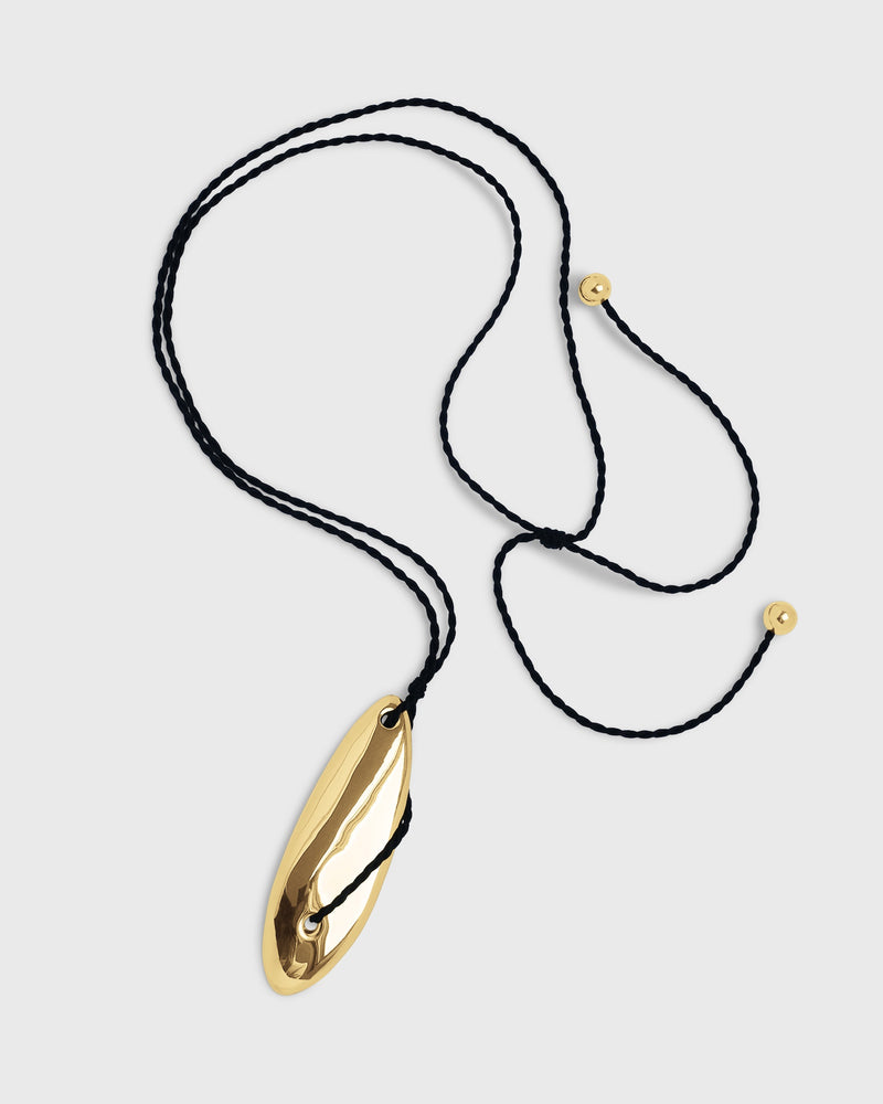 Poise Necklace + Black Cord | Gold Plated