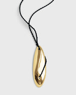 Sustainable and ethical unusual, statement chunky gold plated necklace with black silk twisted cord by London Independent Jewelry brand  Bar Jewellery. 