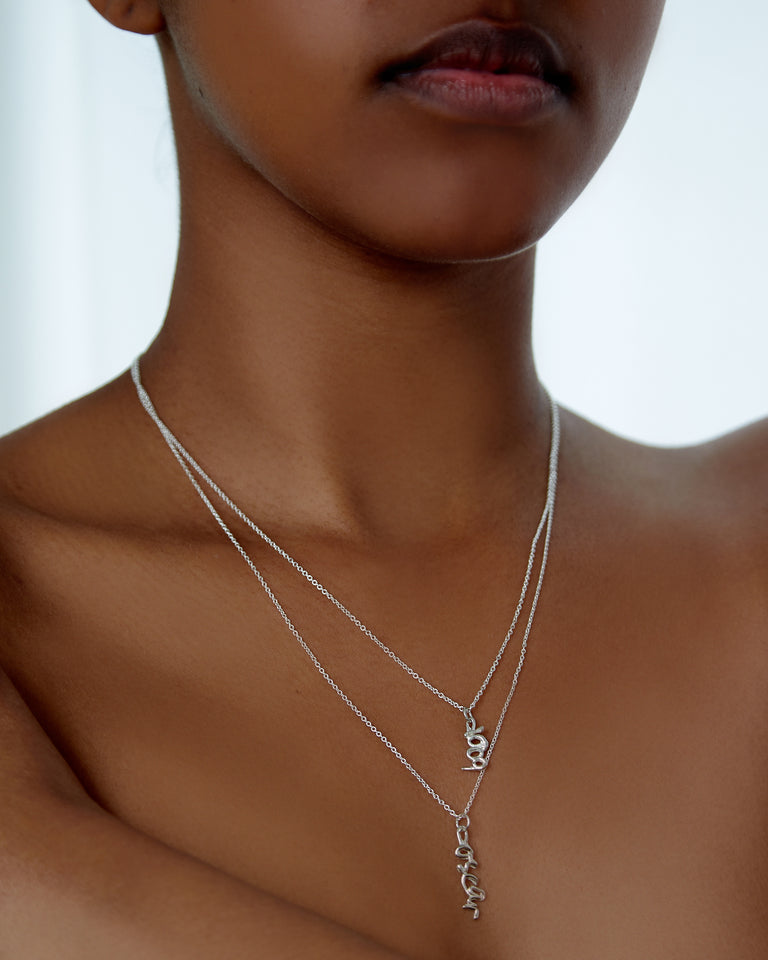 Silver Pendant necklace made sustainably by BAR Jewellery