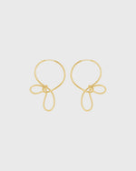 Sustainable and ethical unusual, lightweight gold plated silver hoop earrings by London Independent Jewelry brand  Bar Jewellery. 