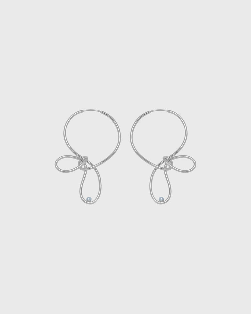 Sustainable and ethical unusual, lightweight silver hoop earrings by London Independent Jewelry brand  Bar Jewellery. 