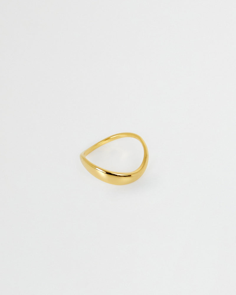 BAR Jewellery Sustainable Small Wave Ring In Gold