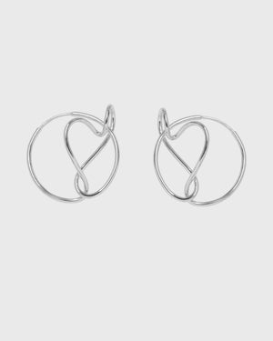 Sweetheart Hoop Earrings | Silver