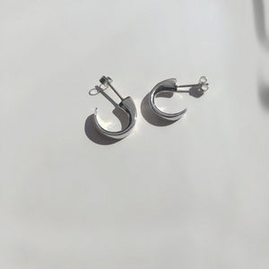 BAR Jewellery Sustainable Taper Earrings In Recycled Sterling Silver Hoop Style