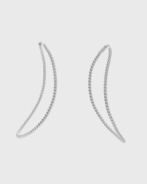 Twisted Contour Earrings | Silver