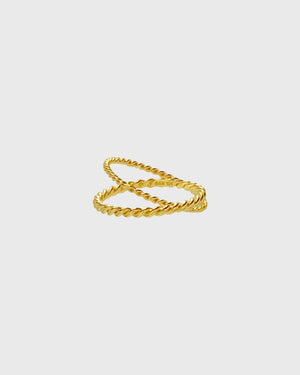 Twisted Double Ring | Gold Plated
