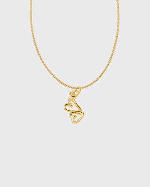 Two Hearts Necklace | Gold plated